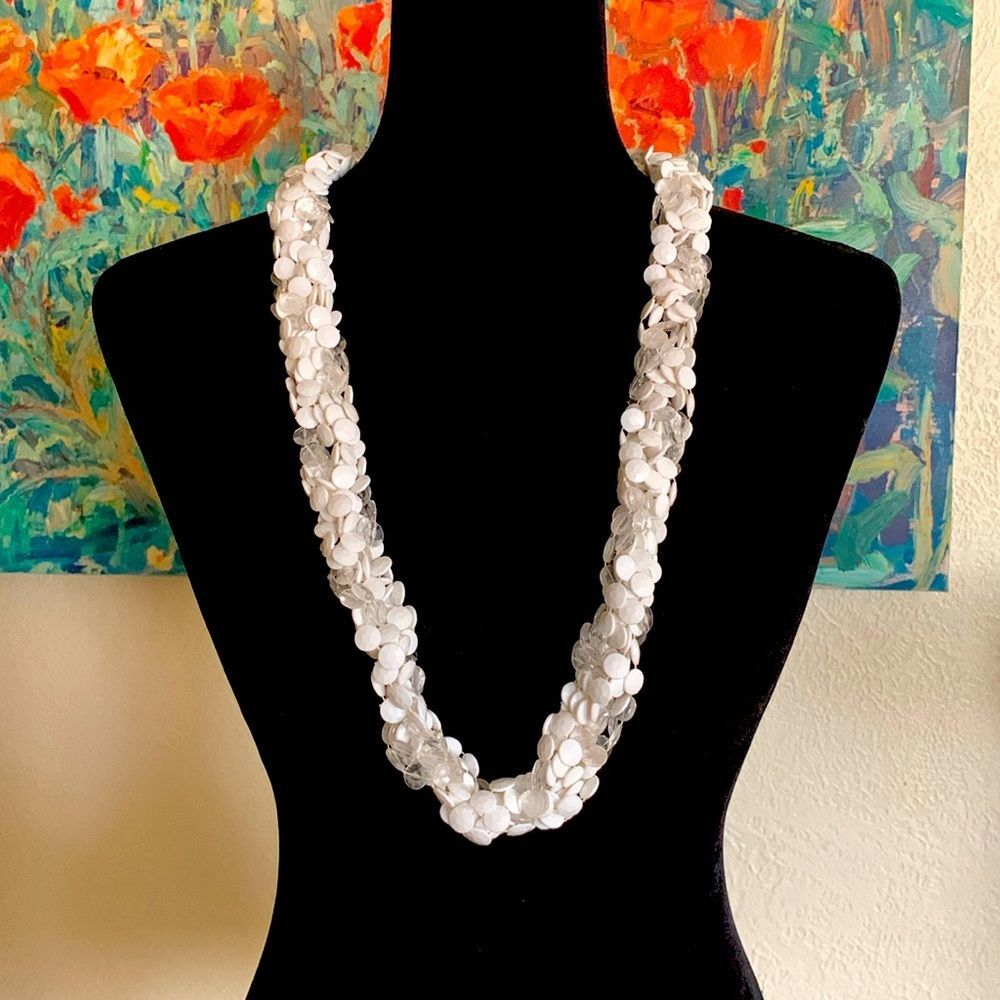 Vintage Multiple Woven Strand Thick Beaded Necklace